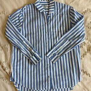 Madewell Blue and White Striped Button Down Shirt